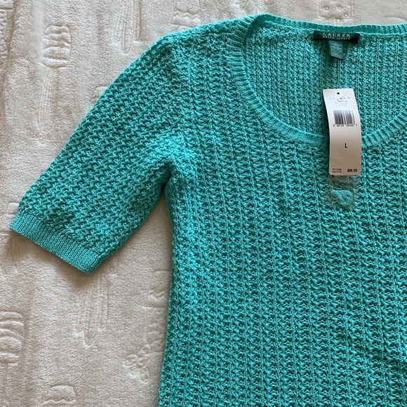 Lauren Ralph Lauren Tops - Lauren Ralph Lauren Party Turquoise Knit Sweater